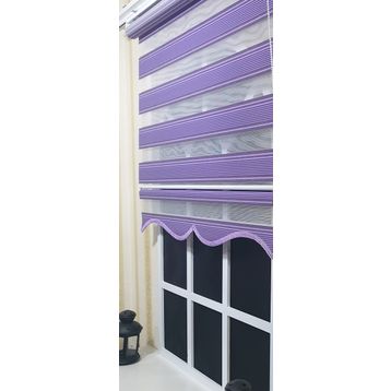 Storburada ST-018 Mor Etek Dilimli 140x200 Pliseli Zebra Stor Perde