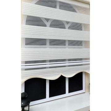Storburada STB-481 Pliseli Zebra Ekru Etek Dilimli 80x200 cm Stor Perde