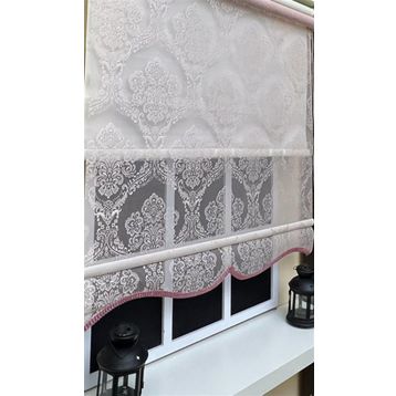 Storburada STB2015-V06 Çift Mekanizmalı Tül Pembe Ekru 60x200 cm Stor Perde