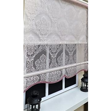 Storburada STB2015-V06 Çift Mekanizmalı Tül Pembe Ekru 60x200 cm Stor Perde