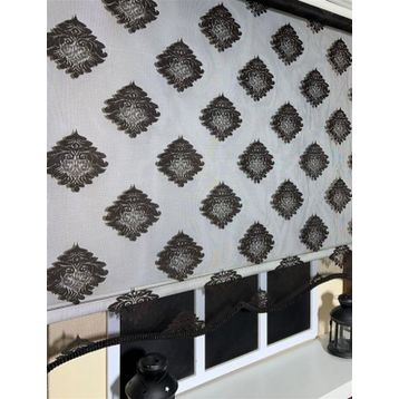 Storburada STB45239-V107 Çift Mekanizmalı Tül Ekru Siyah 130x260 cm Stor Perde