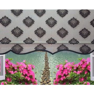 Storburada STB45239-V107 Çift Mekanizmalı Tül Ekru Siyah 170x200 cm Stor Perde