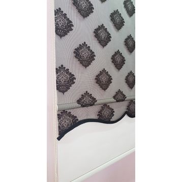 Storburada STB45239-V107 Çift Mekanizmalı Tül Ekru Siyah 190x200 cm Stor Perde