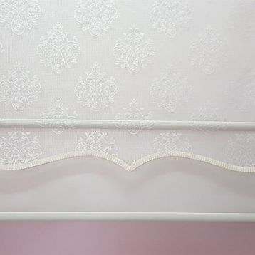 Storburada STB45252-V01 Çift Mekanizmalı Kirli Damask Tül Beyaz Ekru 150x200 cm Stor Perde