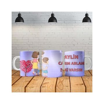 Strongart Canım Ablam Kişiye Özel Baskılı Yeni Tasarım Kupa Bardak