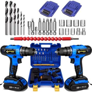 Sturdy Japon Technology 54 V 8 Ah A-S-Ç Seri Metal Şanzuman 27 Parça Şarjlı Çift Akülü Matkap