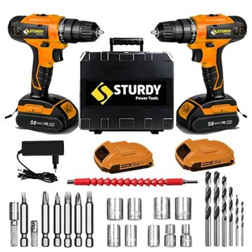 Sturdy New Seri 54 V 8 Ah Metal Şanzumanlı Calm Li-Ion Çift Akülü Matkap