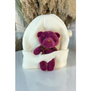 Şubu Tasarım SBT1287 Mürdüm Çocuk Peluş Bere