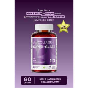 Suda Collagen Gummy Super Glaze Tip I-III NMN NADH 60 Çiğnenebilir Tablet