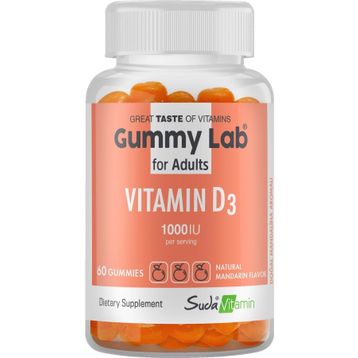 Suda Vitamin Gummy Lab For Adults Vitamin D3 1000 IU 60 Çiğnenebilir Tablet