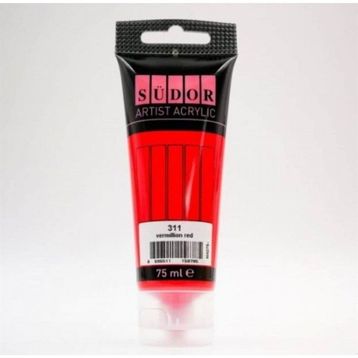 Südor 75 ml Tüp 311 Vermiyon Kırmızı Akrilik Boya