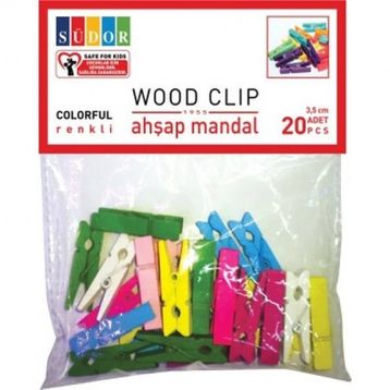 Südor Renkli 20'li Ahşap Mandal