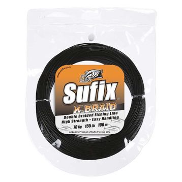Sufix K Braid 44 Lb 100 m 19 kg 2X Siyah İp Misina