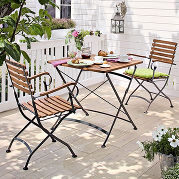 Sunfun Ferforje Ahşap Sandalye