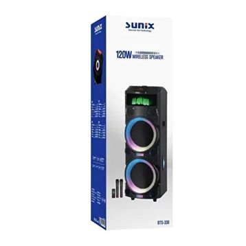 Sunix BTS-330 120 W 8000 mAh Çift Mikrofonlu Kumandalı Siyah Bluetooth Hoparlör