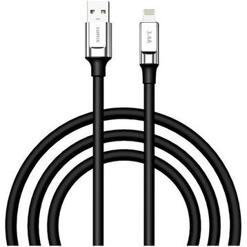 Sunix SC-64 3.4A Siyah Lightning Şarj ve Data Kablosu