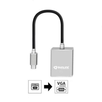 Sunline 170668 USB 3.1 Type C-VGA Dönüştürücü