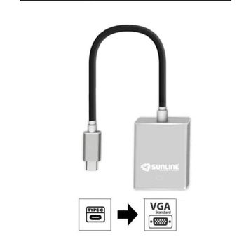 Sunline 170668 USB 3.1 Type C-VGA Dönüştürücü