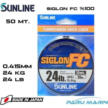 Sunline Siglon %100 Florokarbon 0.415 mm 50 mt Misina