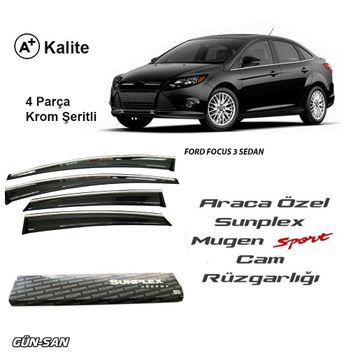 Sunplex Ford Focus 3 Mugen Tip Cam Rüzgarlığı