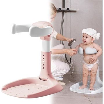 Sunup SN-29260 Pembe Bebek Banyo Yardımcısı - Boy Ayarlı ve Ayaklı Yıkama Standı