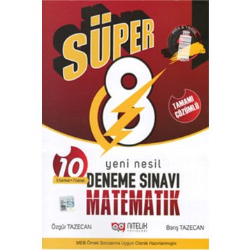 Süper 8. Sınıf Matematik Yeni Nesil Deneme Sınavı Nitelik Yayınları