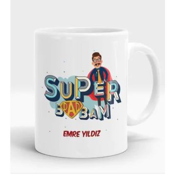 Süper Babam Tasarımlı Kupa Bardak
