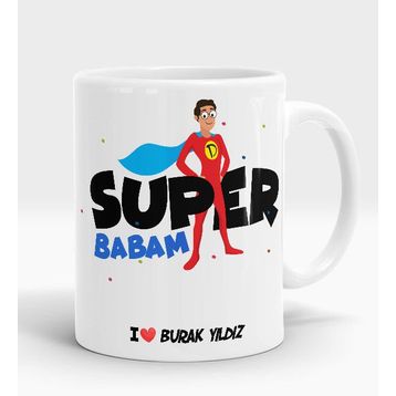 Süper Babam Tasarımlı Kupa Bardak