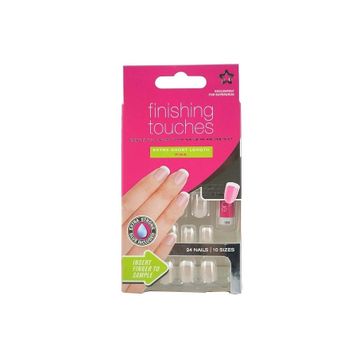Superdrug Finishing Touches 24 Parça Pembe French Ekstra Kısa Takma Tırnak