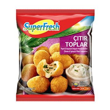 Superfresh 360 gr Ispanaklı Peynirli Dolgulu Patates Kroket