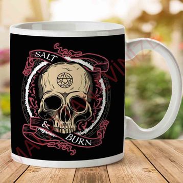 Supernatural Salt And Burn Skull Baskılı Kupa