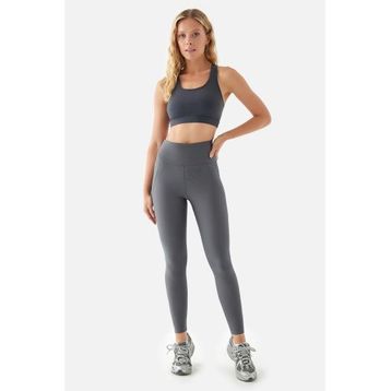 Superstacy Peggy Yüksek Bel File Cepli Füme Kadın Spor Tayt