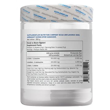 supplementler BCAA 2:1:1 300 gr Aromasız