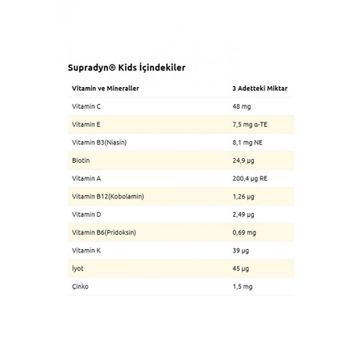 Supradyn Kids Multivitamin Mineral 2x60 Çiğnenebilir Tablet