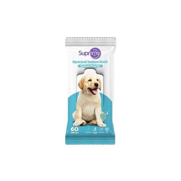Supreme 60 Adet Kokusuz Hipoalerjenik Köpek Temizleme Mendili