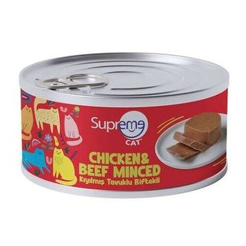 Supreme 85 gr Tavuk Etli Ve Biftekli Kıyılmış Kedi Yaş Maması