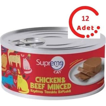 Supreme Cat Kıyılmış Tavuklu ve Biftekli Yaş 12x85 gr Kedi Mama