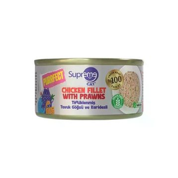Supreme Cat Purrfect Tiftiklenmiş Tavuk Göğsü ve Karidesli 70 gr Yetişkin Kedi Konservesi