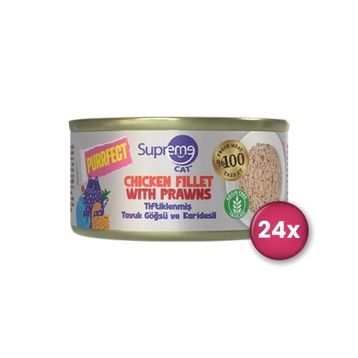 Supreme Cat Purrfect Tiftiklenmiş Tavuk Göğsü ve Karidesli 70 gr Yetişkin Kedi Konservesi