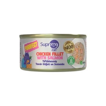 Supreme Cat Purrfect Tiftiklenmiş Tavuk Göğsü ve Somonlu 70 gr Yetişkin Kedi Konservesi