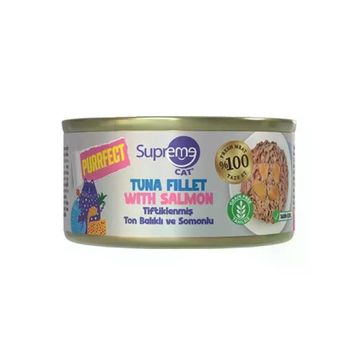 Supreme Cat Purrfect Tiftiklenmiş Ton Balıklı ve Somonlu 70 gr Yetişkin Kedi Konservesi
