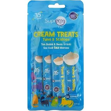Supreme Crema Tavuk Etli ve Peynirli 4x14 gr Ek Besin ve Kedi Ödülü