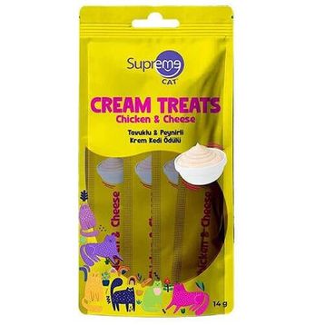 Supreme Crema Tavuk Etli ve Peynirli 4x14 gr Ek Besin ve Kedi Ödülü