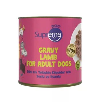 Supreme Dog Sos İçinde Kuzulu 200 gr Mini Irk Yetişkin Köpek Konservesi
