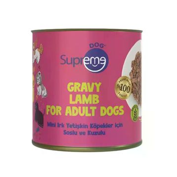 Supreme Dog Sos İçinde Kuzulu 200 gr Mini Irk Yetişkin Köpek Konservesi