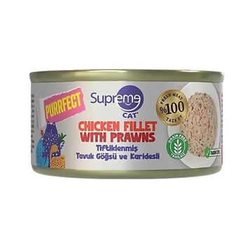 Supreme Tiftiklenmiş Tavuk Göğüs Eti ve Karidesli 70 gr Kedi Maması