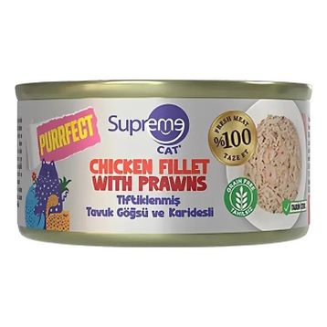 Supreme Tiftiklenmiş Tavuk Göğüs Eti ve Karidesli 70 gr Kedi Maması