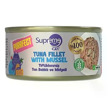 Supreme Tiftiklenmiş Ton Balıklı ve Midyeli 70 gr Kedi Maması