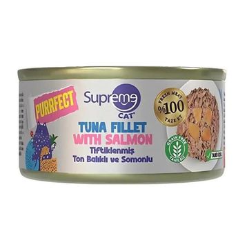 Supreme Tiftiklenmiş Ton Balıklı ve Somonlu 70 gr Kedi Maması