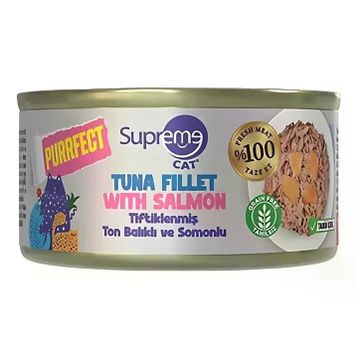 Supreme Tiftiklenmiş Ton Balıklı ve Somonlu 70 gr Kedi Maması